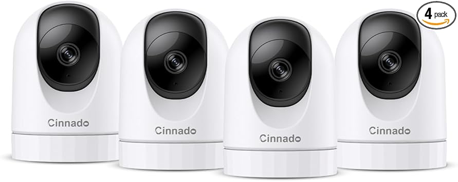 Cinnado 2K Home Security Cameras-2.4Ghz WiFi Indoor Camera with 360° Motion Detection for Pets/Nanny/Baby/Dog, 2 Way Audio, 24/7 SD Card Storage, Cloud Storage, Works with Alexa & Google Home, D1 4P