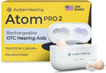 Audien Atom Pro 2 Hearing Aid - Wireless Rechargeable OTC Hearing Aids for Seniors & Adults, Nearly Invisible, Premium Comfort Design