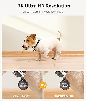 TKENPRO 2K Pet Camera Treat Dispenser, 360°View Dog Camera with Phone App, 5G&2.4G WiFi 2-Way Talk Pet Cam Indoor for Cats Remote Treat Tossing, Motion Alerts, Auto Tracking