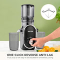 SUSTEAS Cold Press Juicer, 300W, 5.3" Large Feed Chute, 1.5L Capacity, Automatic Feeding, High Yield, Easy to Clean, Ideal for Whole Fruits & Vegetables, Black
