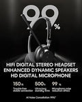 Wireless Bluetooth Headset with Microphone for Work, Bluetooth 5.3, Noise Reduction Mic with HD Voice, Hi-Fi Stereo Sound, Lightweight & Comfortable Design for PC, Laptop, Phone, Call Center, Home