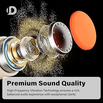 Bone Conduction Headphones, Open Ear Headphones Wireless Earphones, 32GB MP3, 8 Hours Playtime, Bluetooth 5.3, IP68 Waterproof Headphones for Running and Fitness Workout - Beige Orange