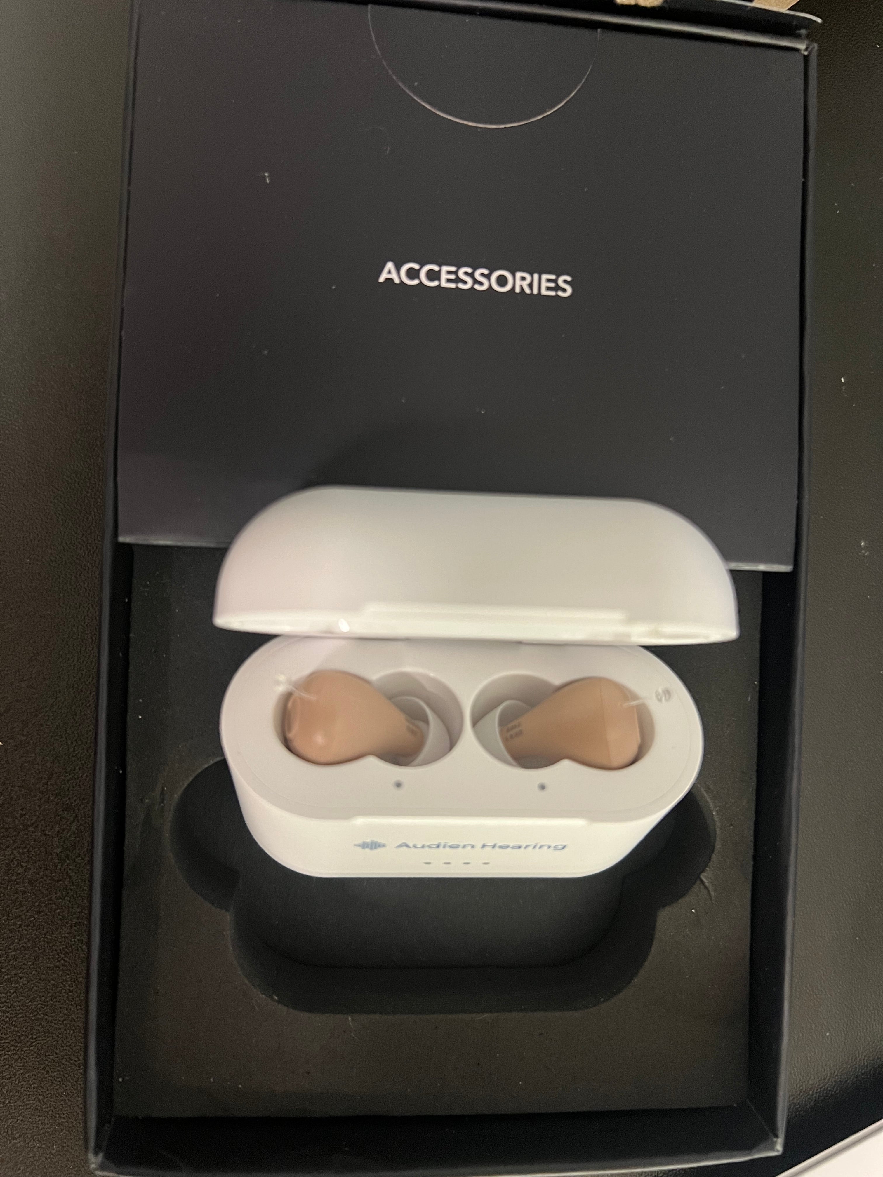 Audien Atom Pro 2 Hearing Aid - Wireless Rechargeable OTC Hearing Aids for Seniors & Adults, Nearly Invisible, Premium Comfort Design