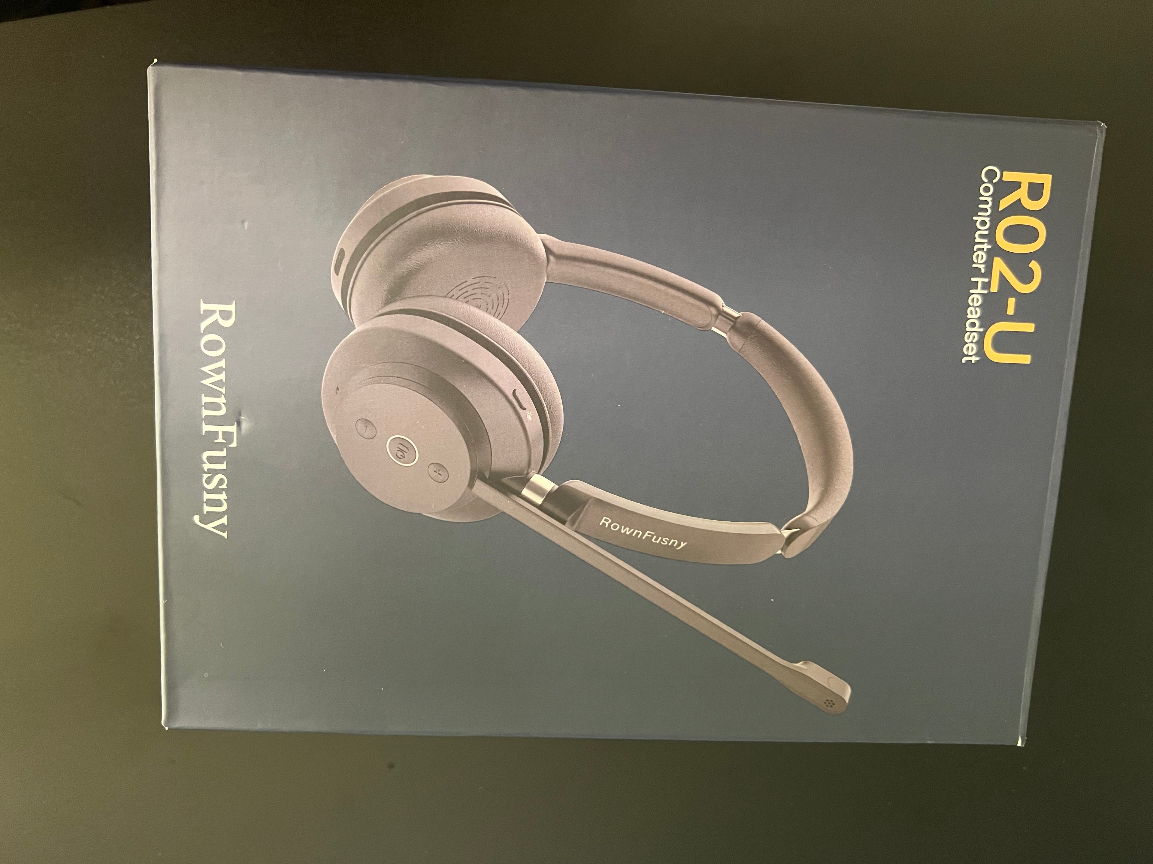 Wireless Bluetooth Headset with Microphone for Work, Bluetooth 5.3, Noise Reduction Mic with HD Voice, Hi-Fi Stereo Sound, Lightweight & Comfortable Design for PC, Laptop, Phone, Call Center, Home