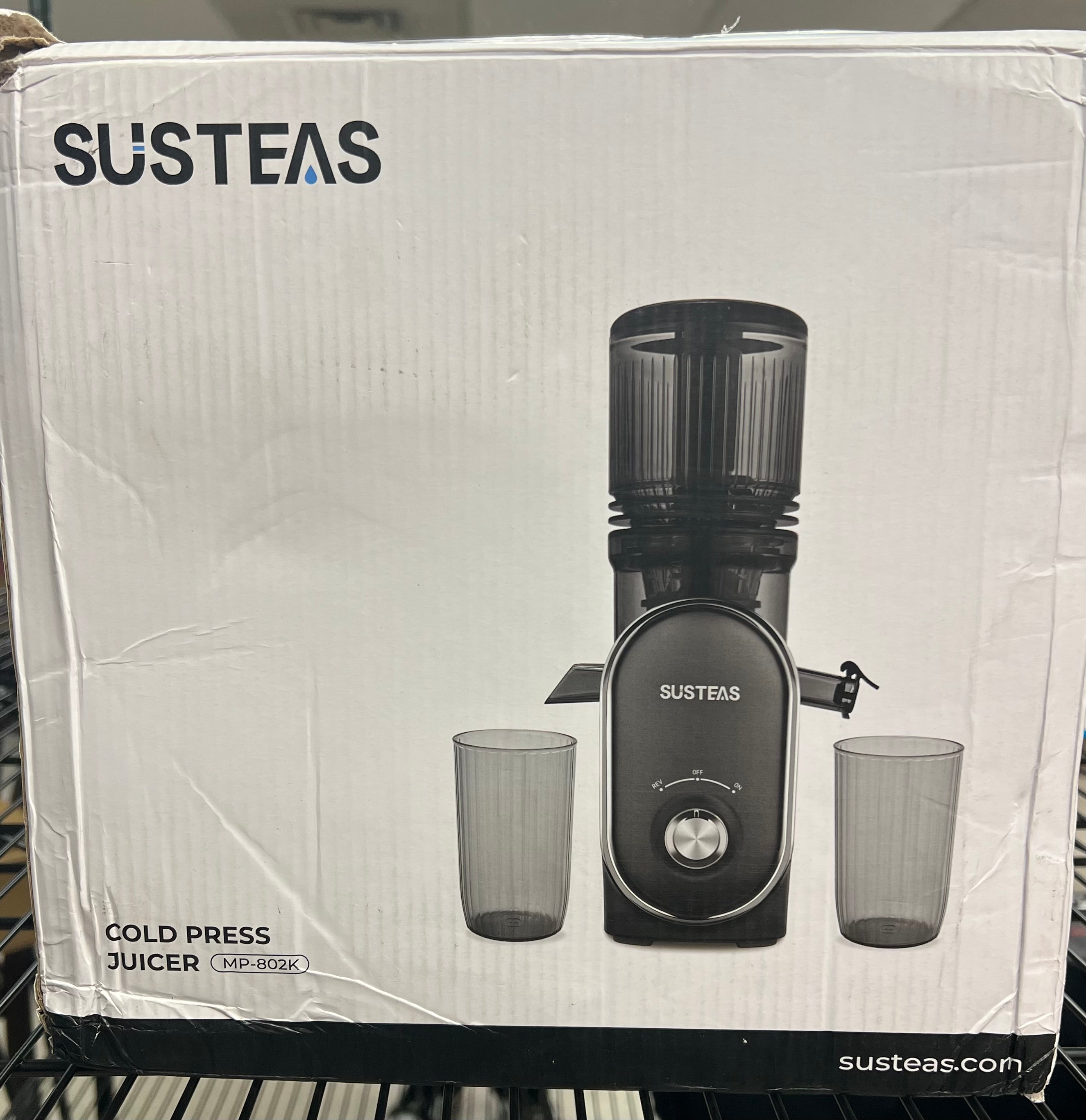 SUSTEAS Cold Press Juicer, 300W, 5.3" Large Feed Chute, 1.5L Capacity, Automatic Feeding, High Yield, Easy to Clean, Ideal for Whole Fruits & Vegetables, Black