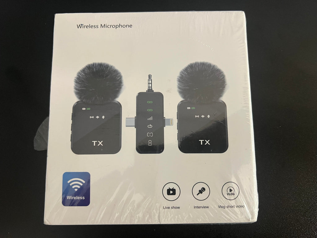 PQRQP 3 in 1 Wireless Lavalier Microphone for iPhone Android & Camera, Mini Clip-On Mic for Video Recording TikTok YouTube Interview, Noise Cancelling, 328ft Range, 18H Battery