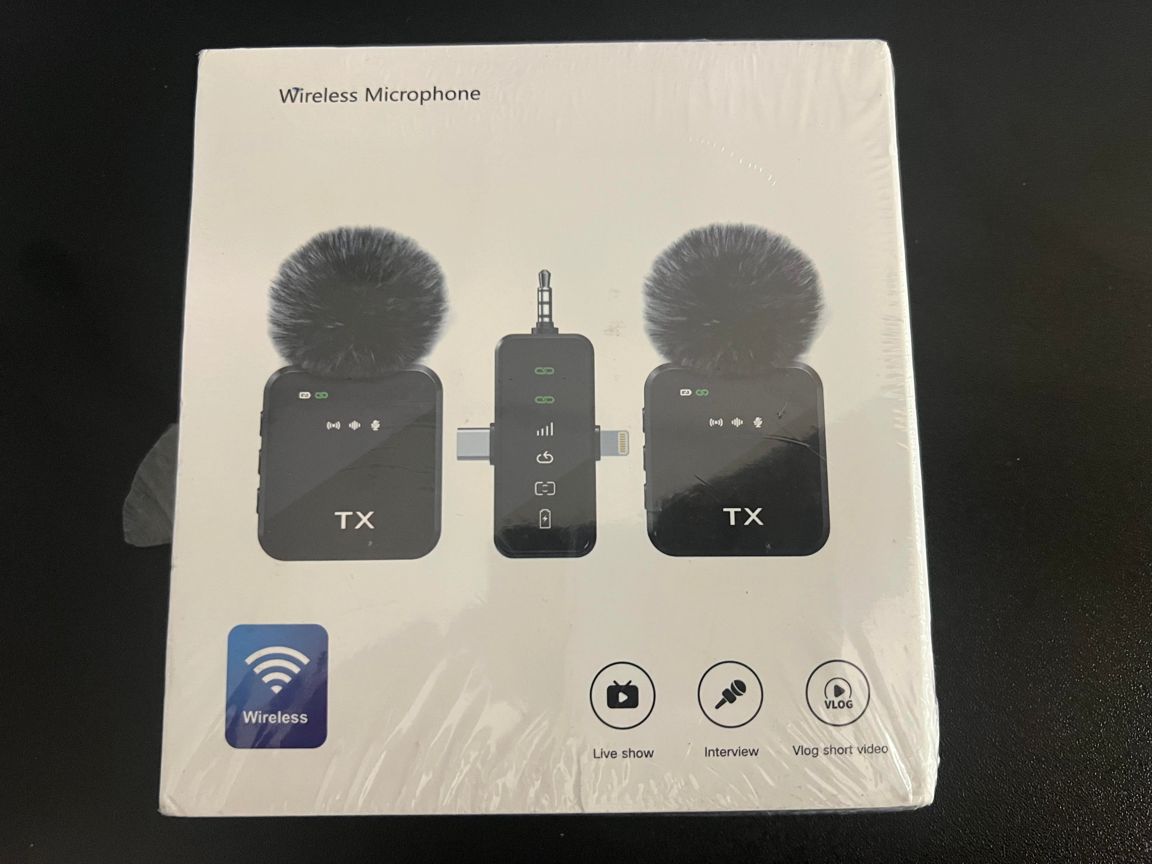 PQRQP 3 in 1 Wireless Lavalier Microphone for iPhone Android & Camera, Mini Clip-On Mic for Video Recording TikTok YouTube Interview, Noise Cancelling, 328ft Range, 18H Battery