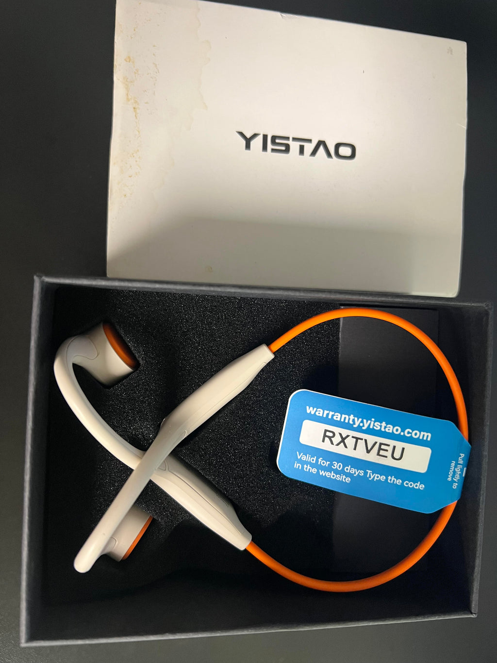 Bone Conduction Headphones, Open Ear Headphones Wireless Earphones, 32GB MP3, 8 Hours Playtime, Bluetooth 5.3, IP68 Waterproof Headphones for Running and Fitness Workout - Beige Orange