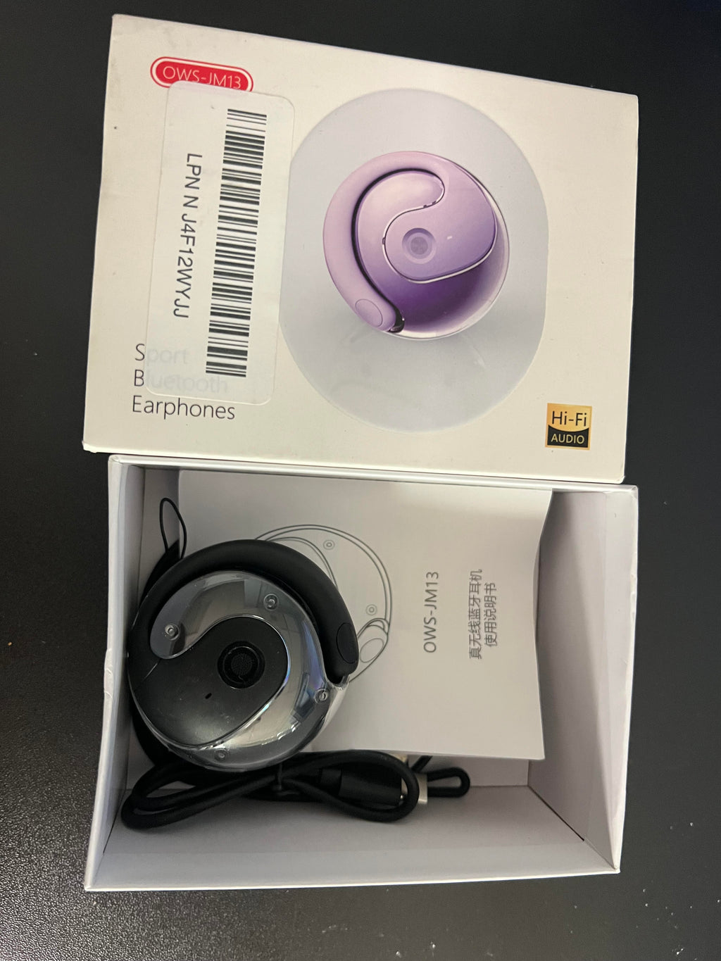 Xmenha Over The Ear Earbuds Open Ear Buds Headphones Over Ear Air Bone Conduction Earbuds Earphones Bone Conducting Air Bone Conduction Headphones Bluetooth Over-Ear Black