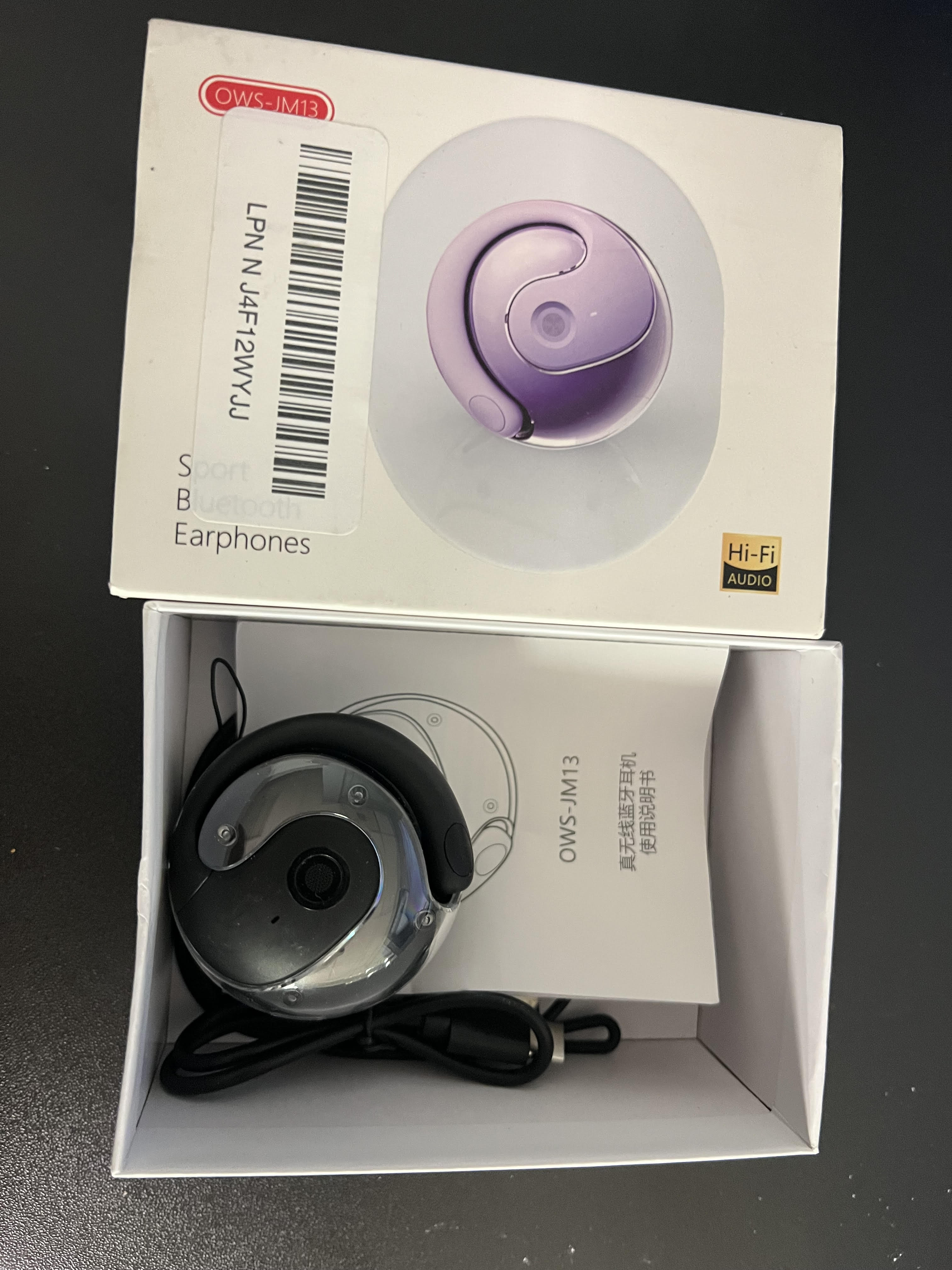 Xmenha Over The Ear Earbuds Open Ear Buds Headphones Over Ear Air Bone Conduction Earbuds Earphones Bone Conducting Air Bone Conduction Headphones Bluetooth Over-Ear Black